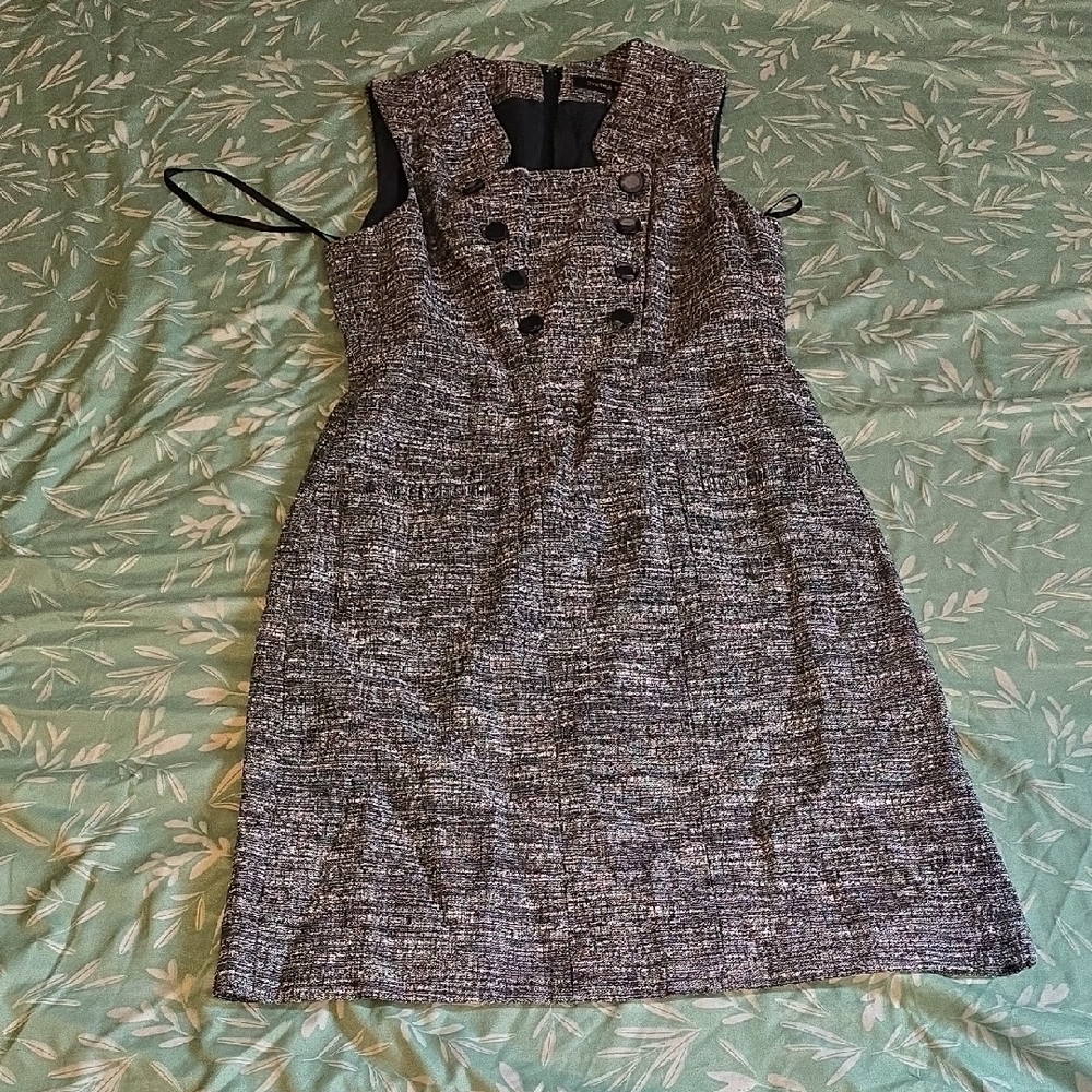 Cynthia Steffe Black and Gray Tweed Mini Dress